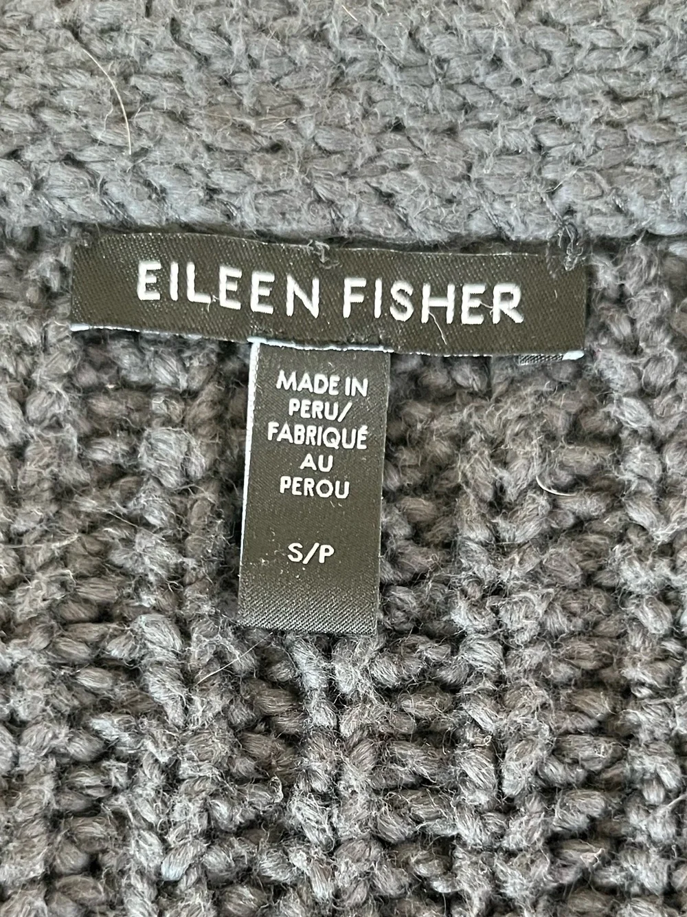Eileen Fisher Ribbed Knit Cardigan Sweater Dark Gray Women’s Size S - Picture 5 of 8